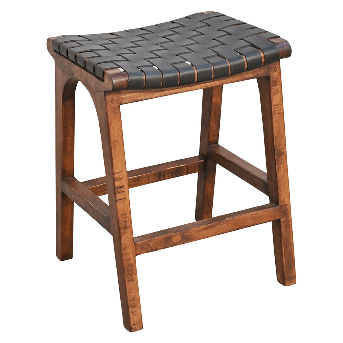 Tupelo Braided Leather Barstool