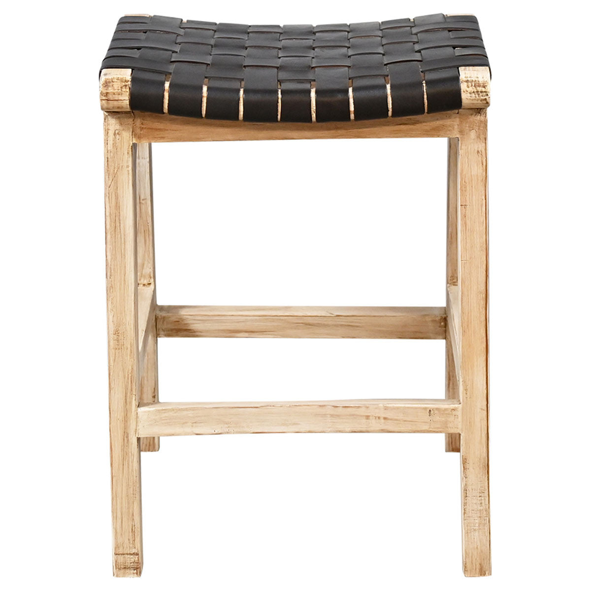 Tupelo Braided Leather Barstool
