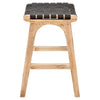 Tupelo Braided Leather Barstool - Black with Natural Finish