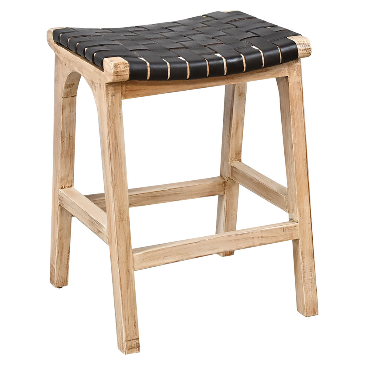 Tupelo Braided Leather Barstool