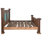 Turquoise Patina Copper Bed - King