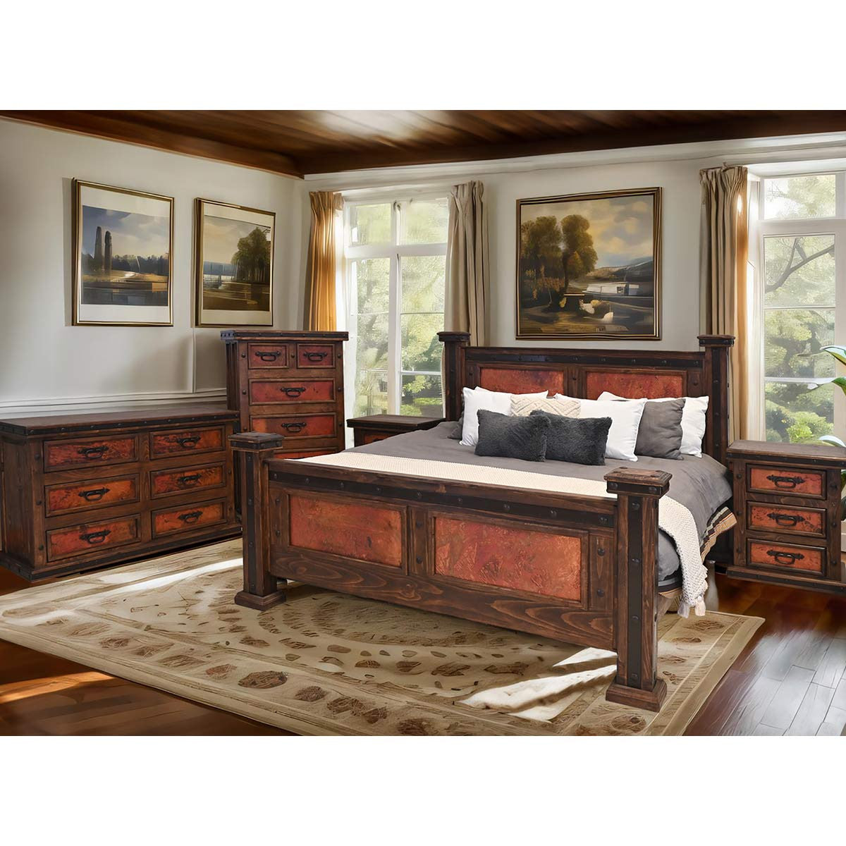 Natural Patina Copper Bed - King