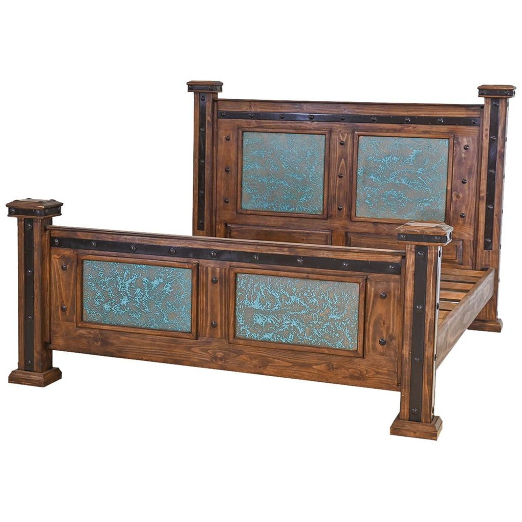 Turquoise Patina Copper Bed - King