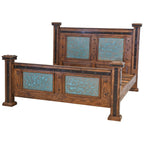 Turquoise Patina Copper Bed - King