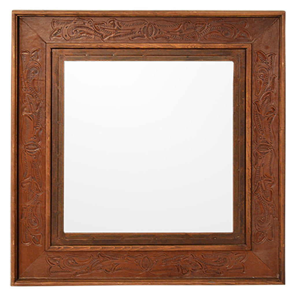 Frisco Tooled Leather Framed Mirror