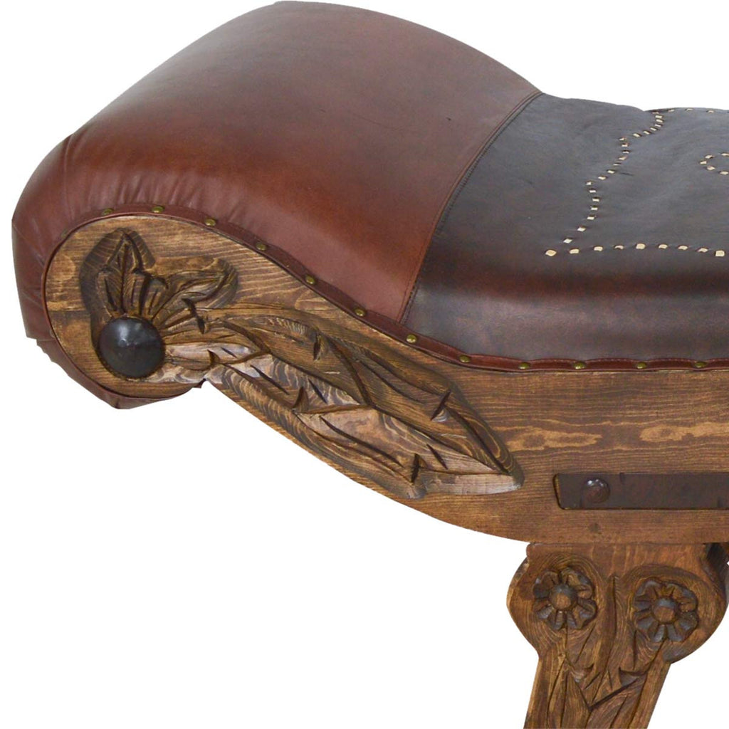 Romanesque Leather Bench