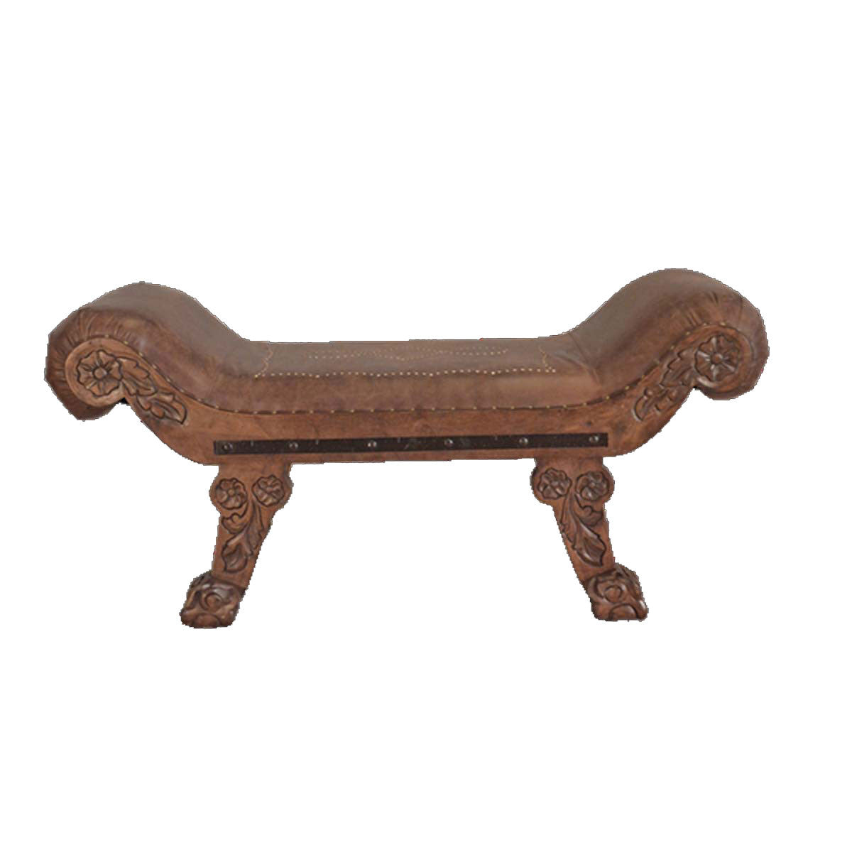 Romanesque Bench Romanesque Leather Bench | Lone Star Western Decor