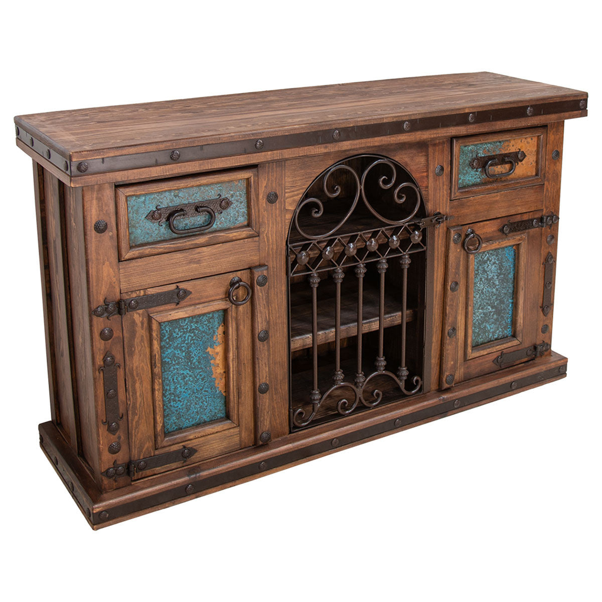 Carson City Copper-Top Buffet & Wine Cabinet