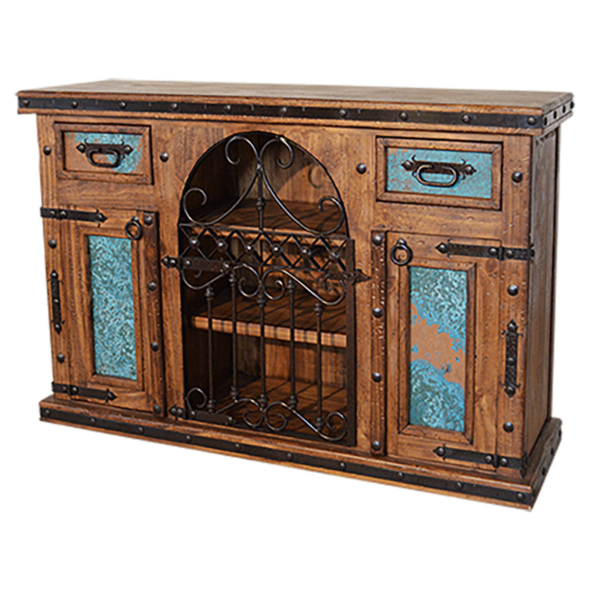 Carson City Copper-Top Buffet & Wine Cabinet