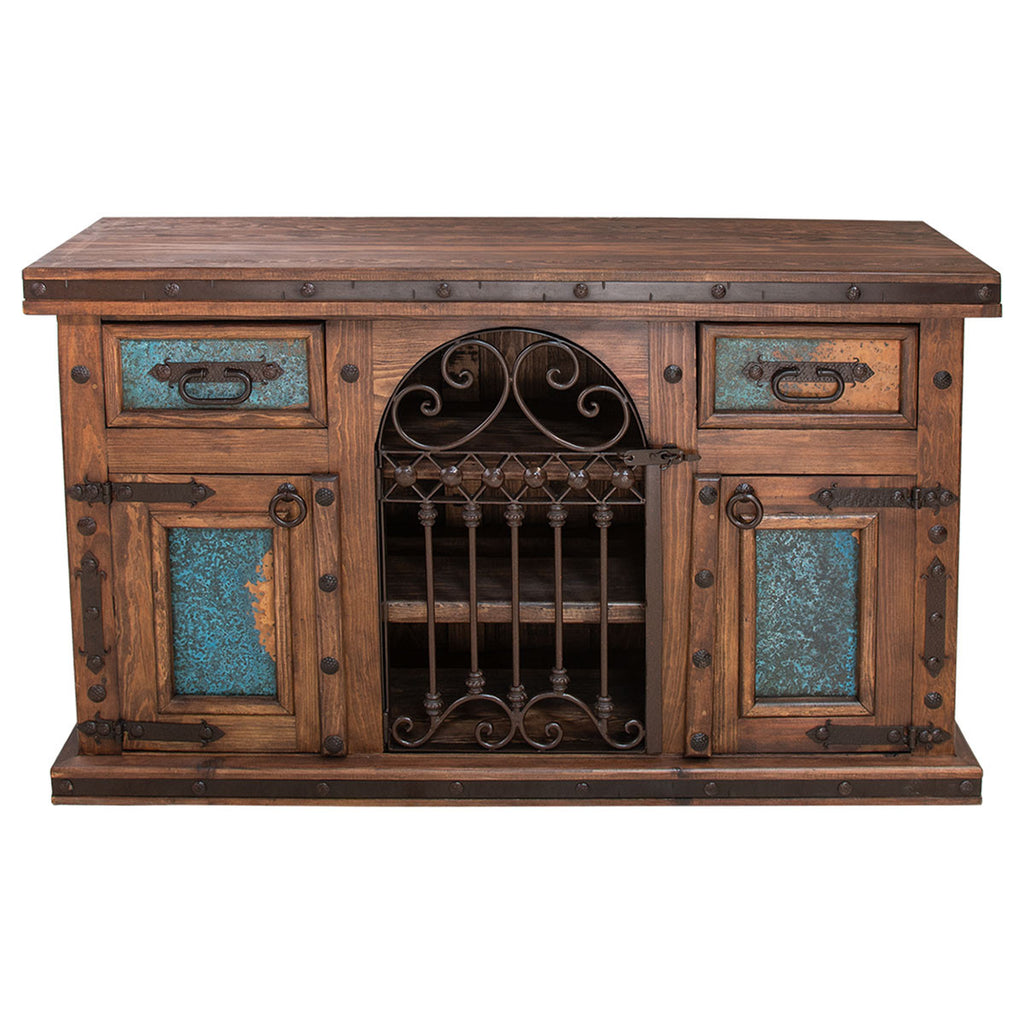 Carson City Copper-Top Buffet & Wine Cabinet