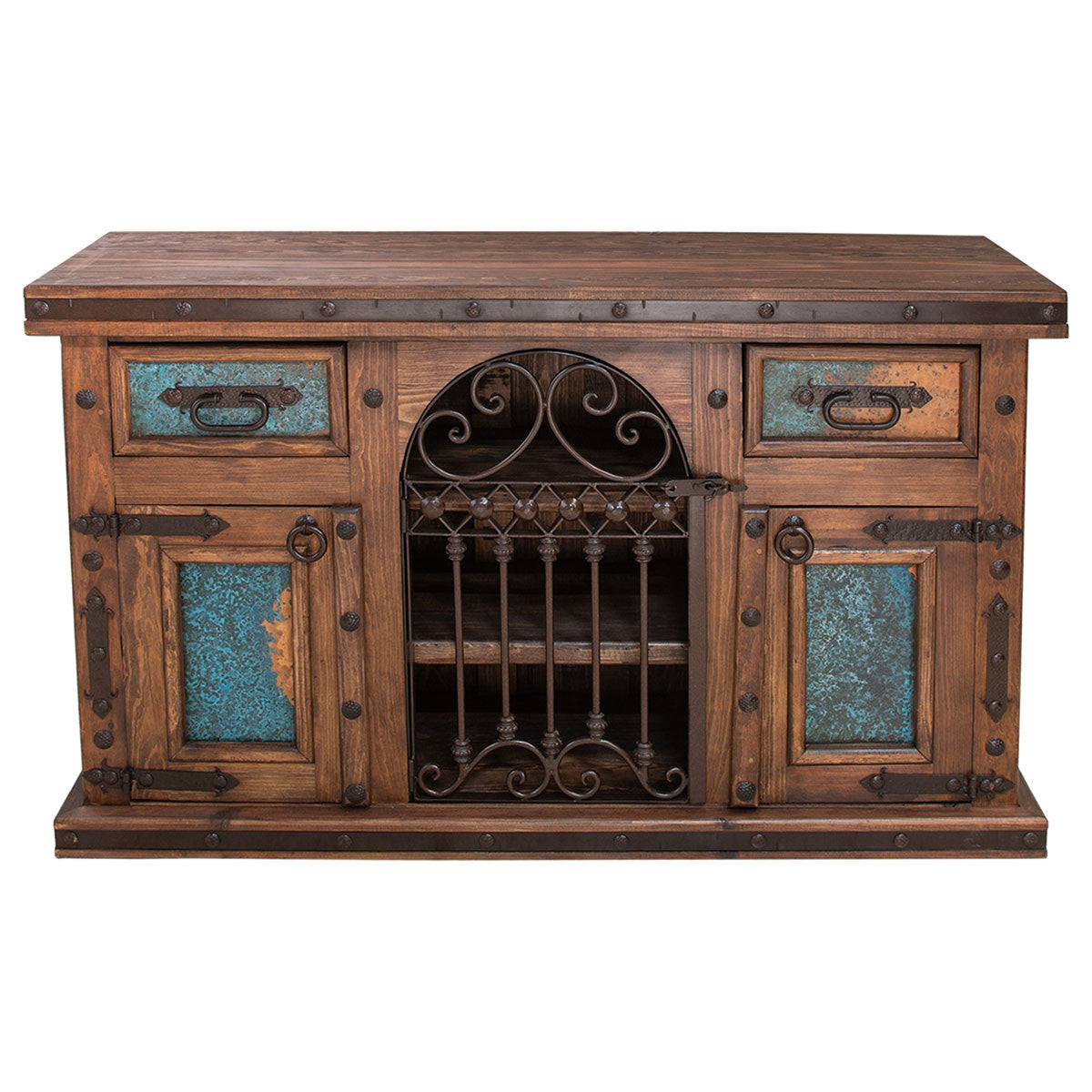 Carson City Copper-Top Buffet & Wine Cabinet