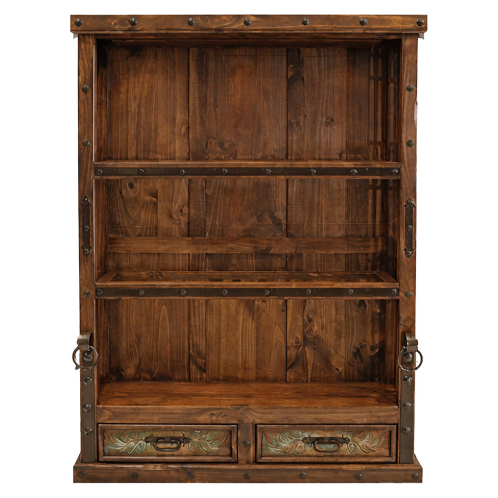 Lake House Wood Bookshelves with Copper Detail