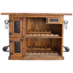Leather & Steel Bar with Natural Stone Top