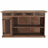 Excavator Wood Bar with Stone Top and Beaten Metal Inserts