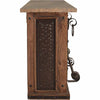 Excavator Wood Bar with Stone Top and Beaten Metal Inserts