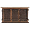 Excavator Wood Bar with Stone Top and Beaten Metal Inserts