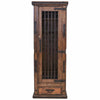 Scouter Wood Storage Cabinet with Tooled Leather Detail