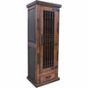 Scouter Wood Storage Cabinet with Tooled Leather Detail