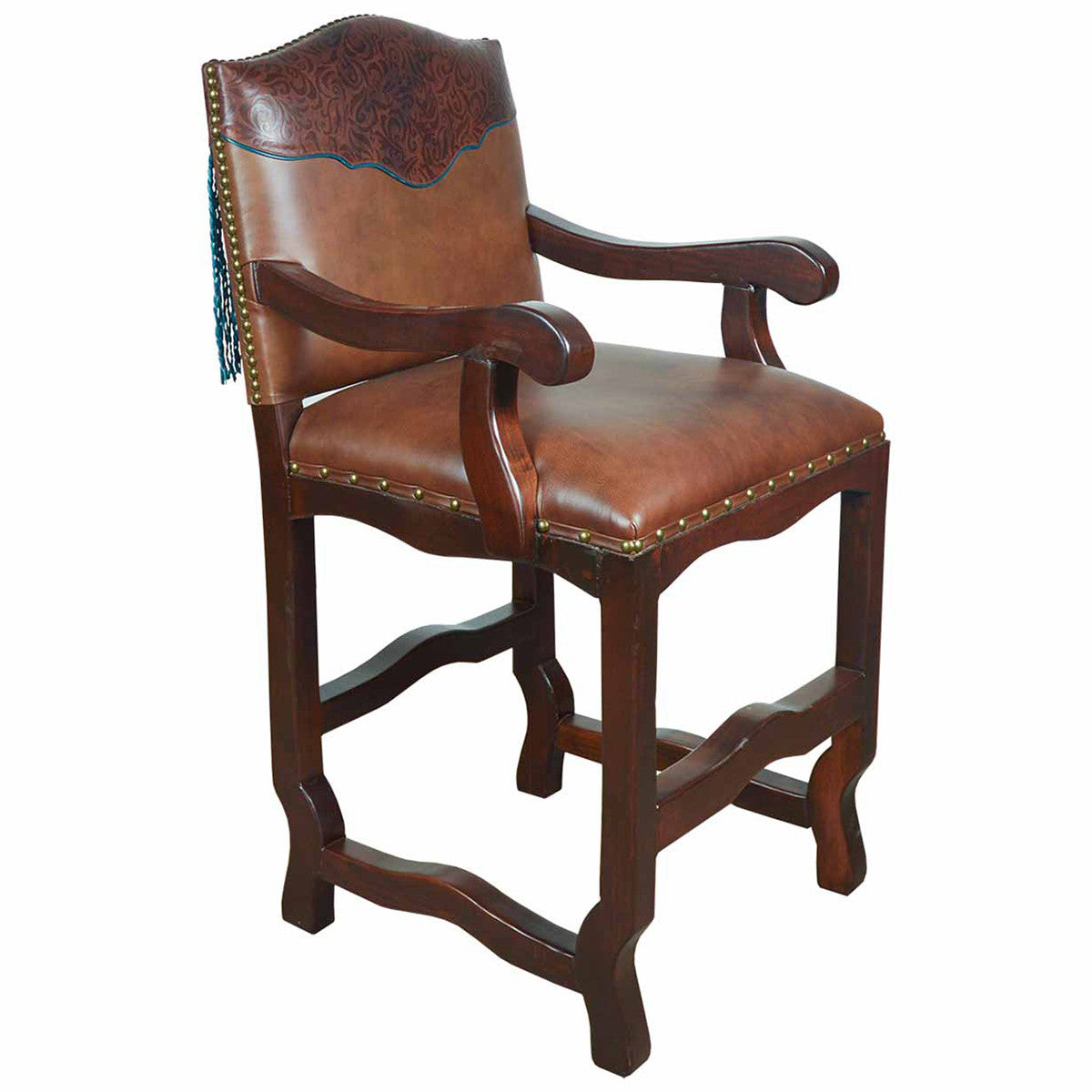Canyon City Leather Barstool