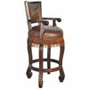 Trail Boss Tooled Leather Barstool with Fringe