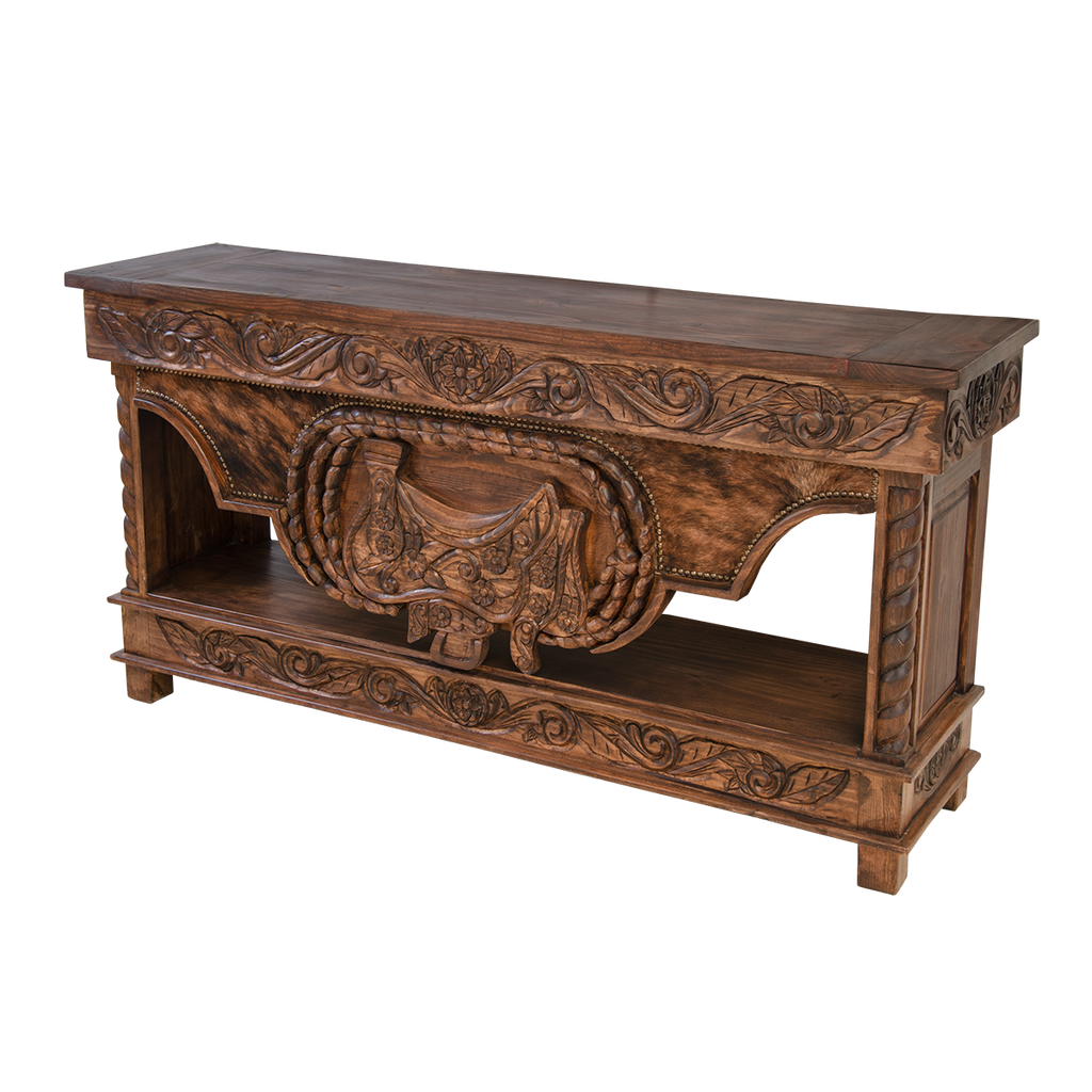 Cowhide Saddlehorn Console