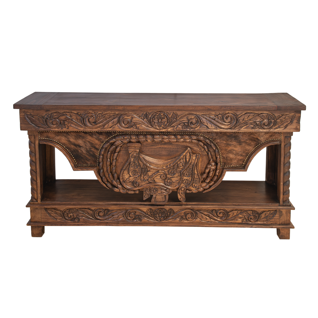 Cowhide Saddlehorn Console