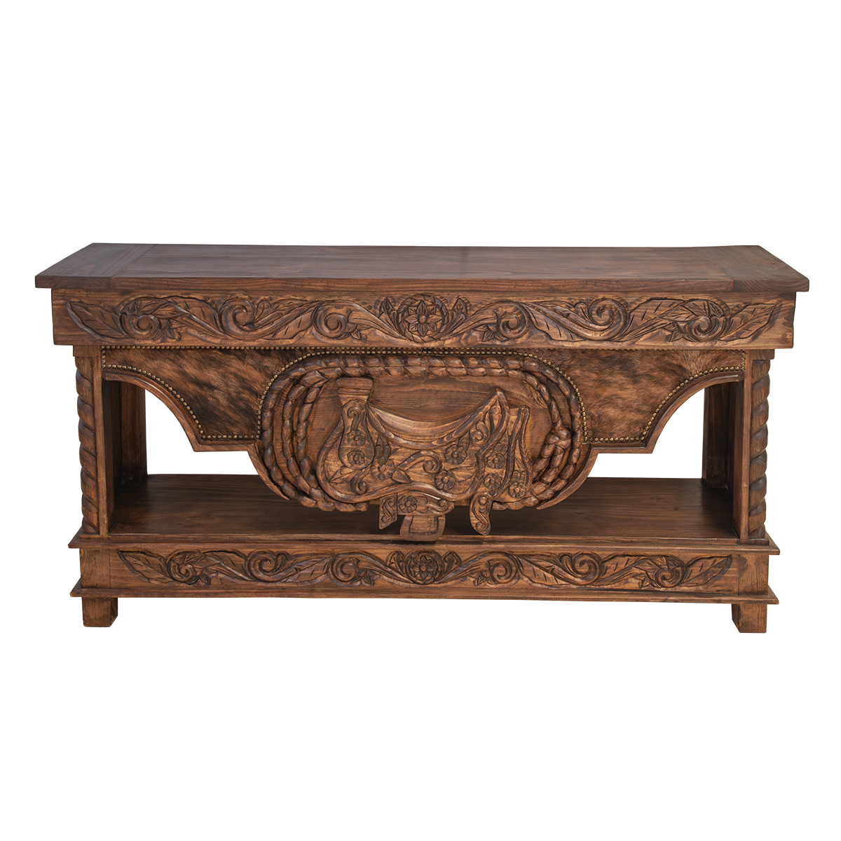 Cowhide Saddlehorn Console