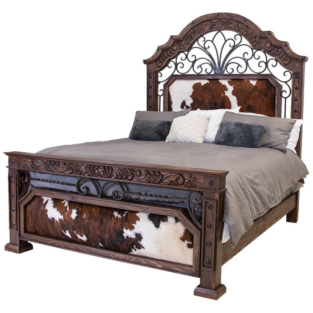 Cattle Baron Iron & Cowhide Bed - Queen