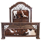 Cattle Baron Iron & Cowhide Bed - Queen