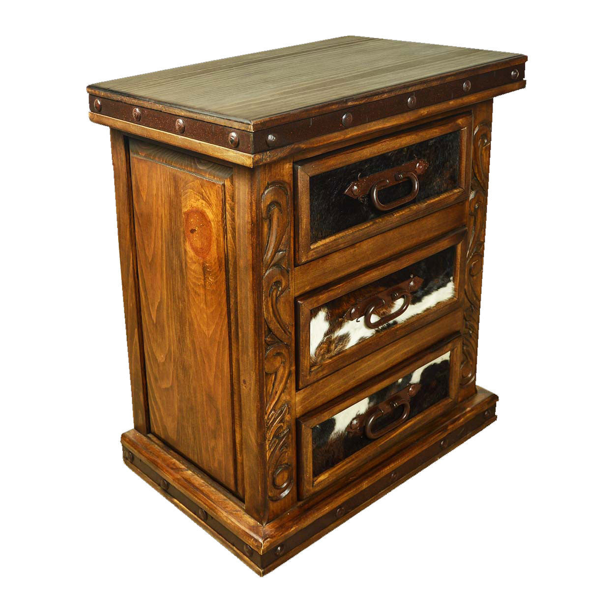 Brindle Leather Nightstand