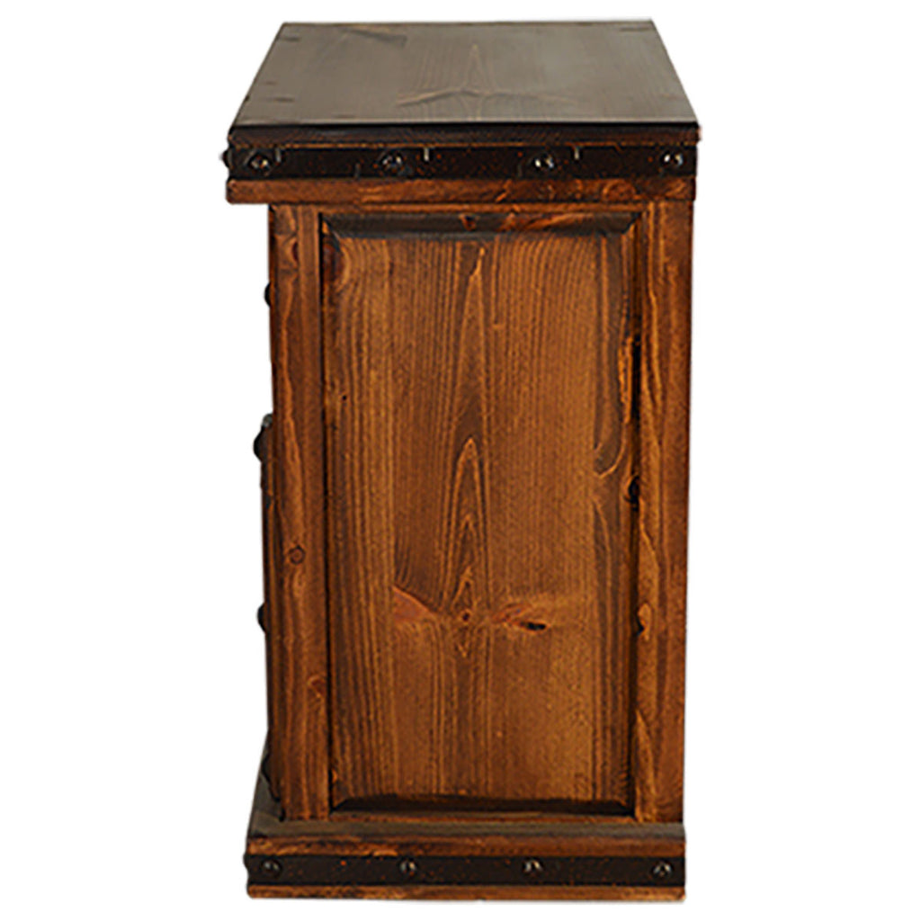 North Fork Tooled Leather Nightstand - Opens Right