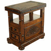 Pike's Landing Hand Carved End Table with Iron Detail