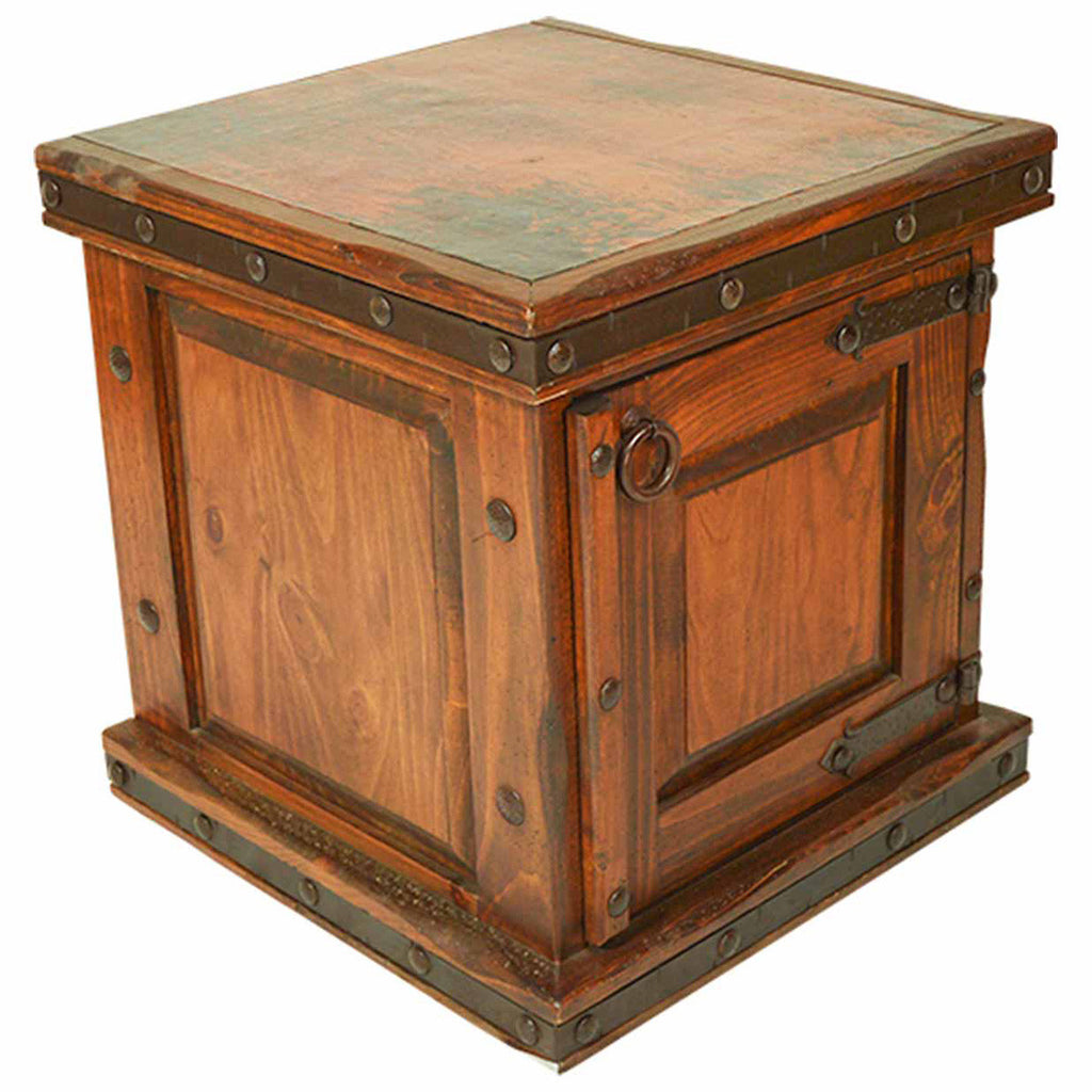 Daybreak Wood End Table with Iron Detail