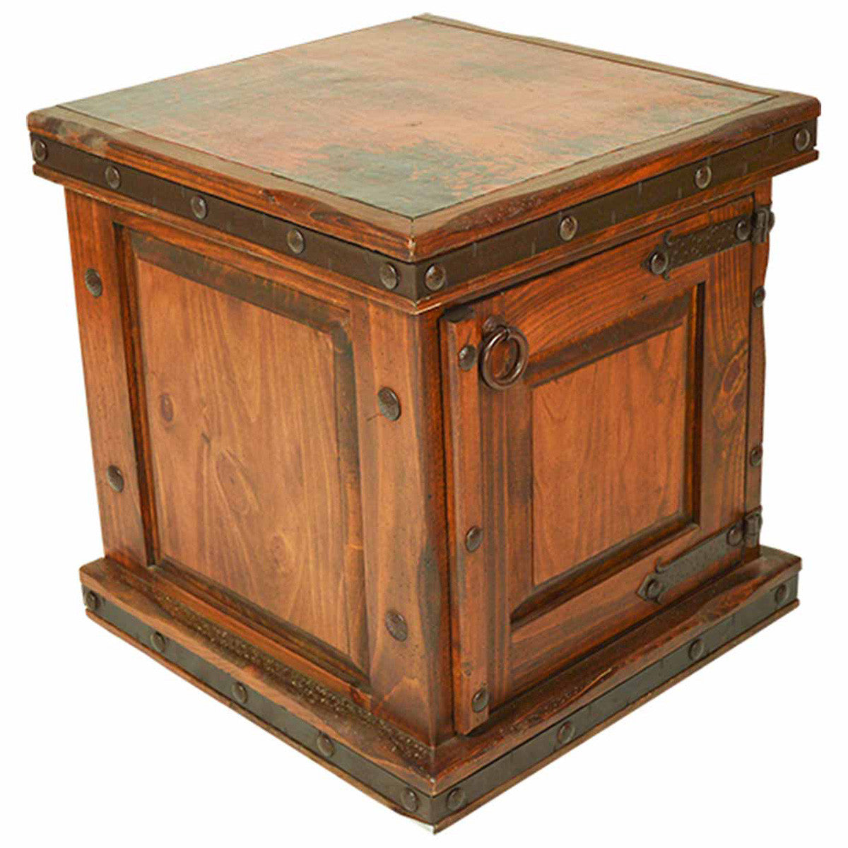 Daybreak Wood End Table with Iron Detail
