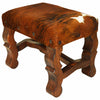 Herdsman Solid Wood & Cowhide Footstool