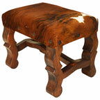 Herdsman Solid Wood & Cowhide Footstool