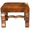 Herdsman Solid Wood & Cowhide Footstool