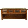 Drake Solid Wood Console with Tooled Leather Detail
