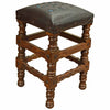 Wilmington Solid Wood Barstool with Tooled Leather Seat