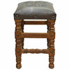 Wilmington Solid Wood Barstool with Tooled Leather Seat