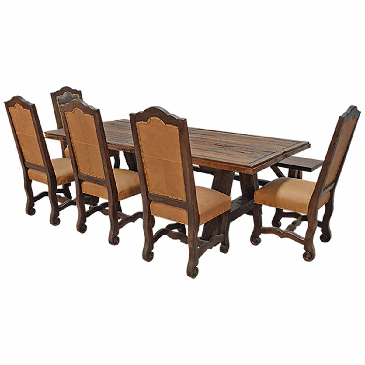 Shepherd Dining Chair with Tooled Leather Panel