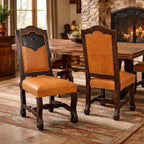 Shepherd Dining Chair with Tooled Leather Panel