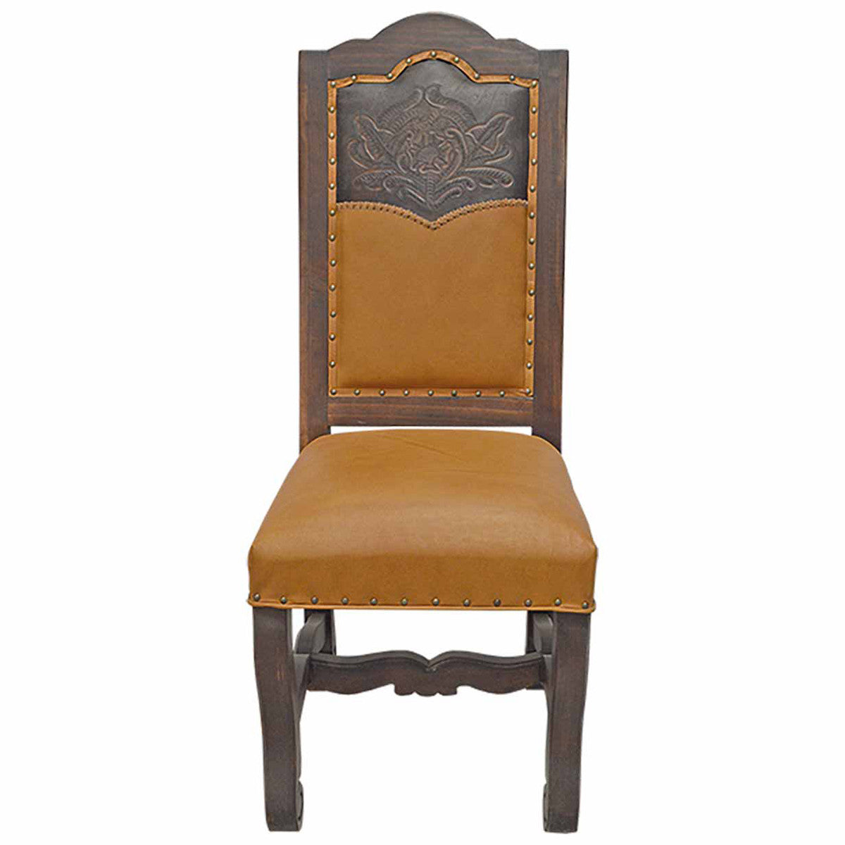 Shepherd Dining Chair with Tooled Leather Panel