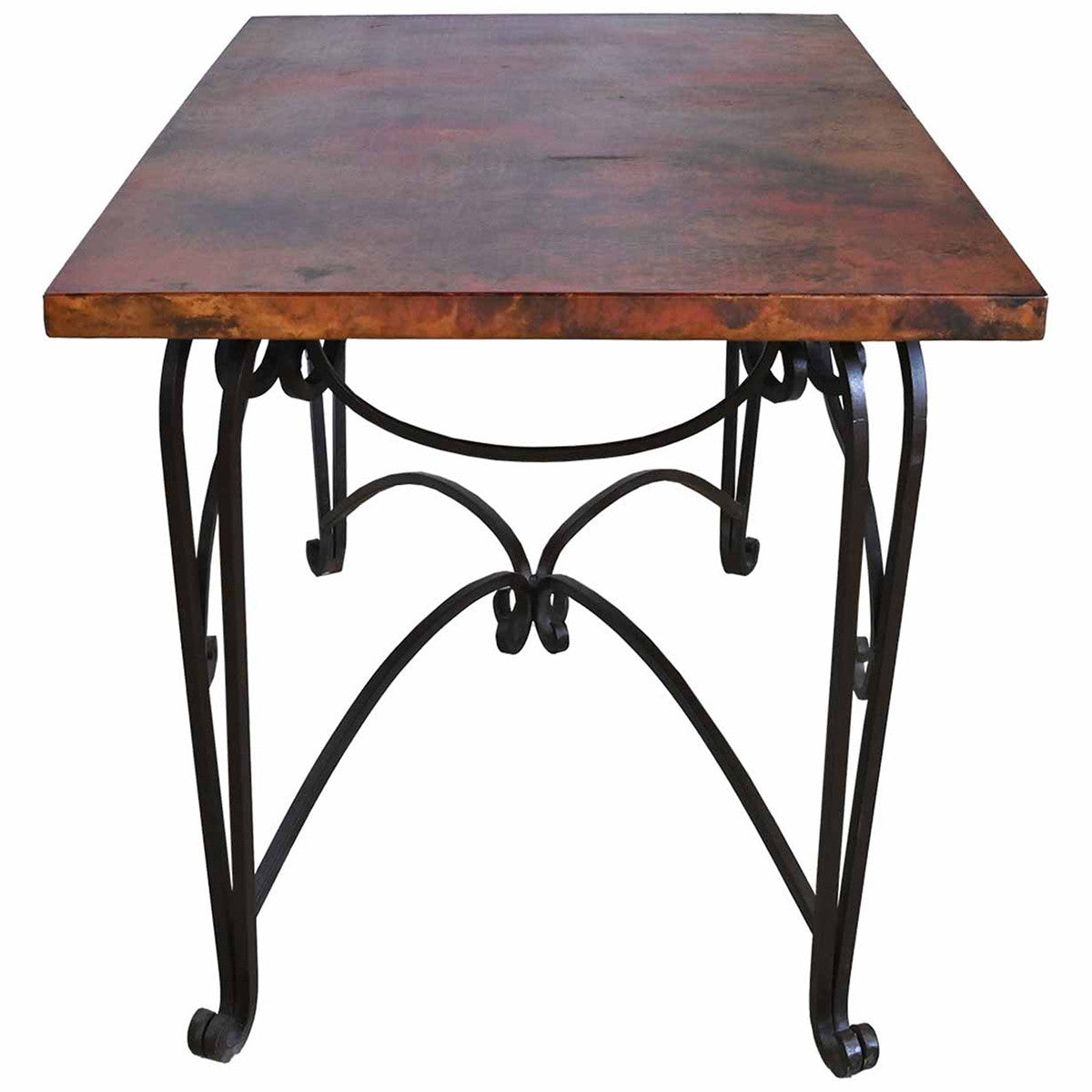 Del City Iron Dining Table with Copper Top
