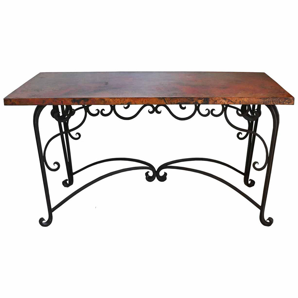 Del City Iron Dining Table with Copper Top