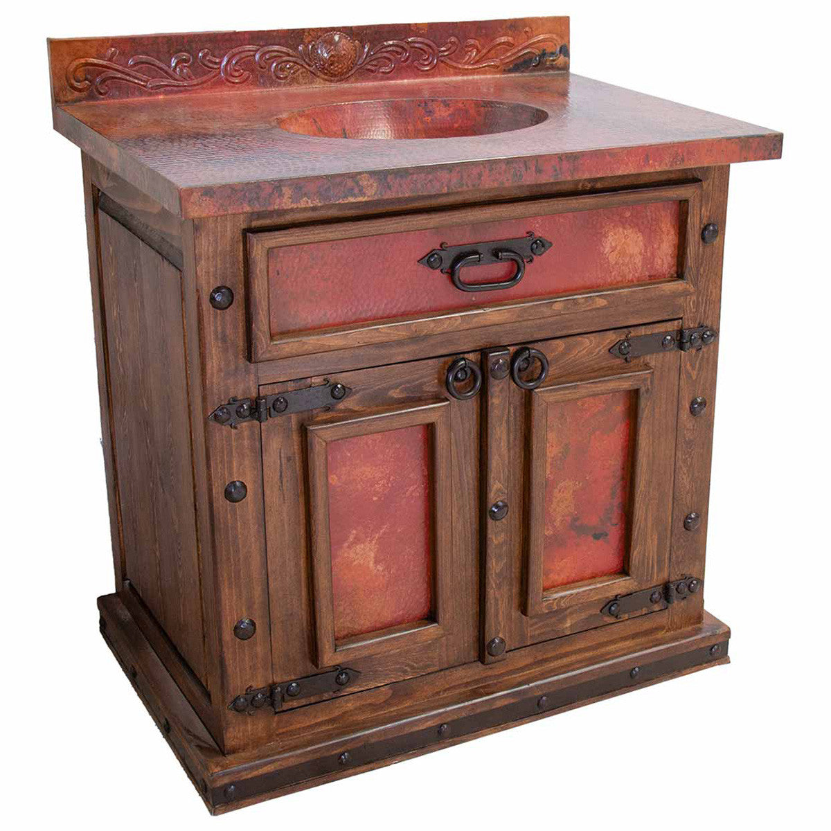 Crossroads Wood and Copper Vanity