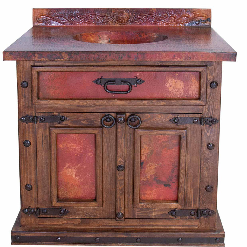 Crossroads Wood and Copper Vanity