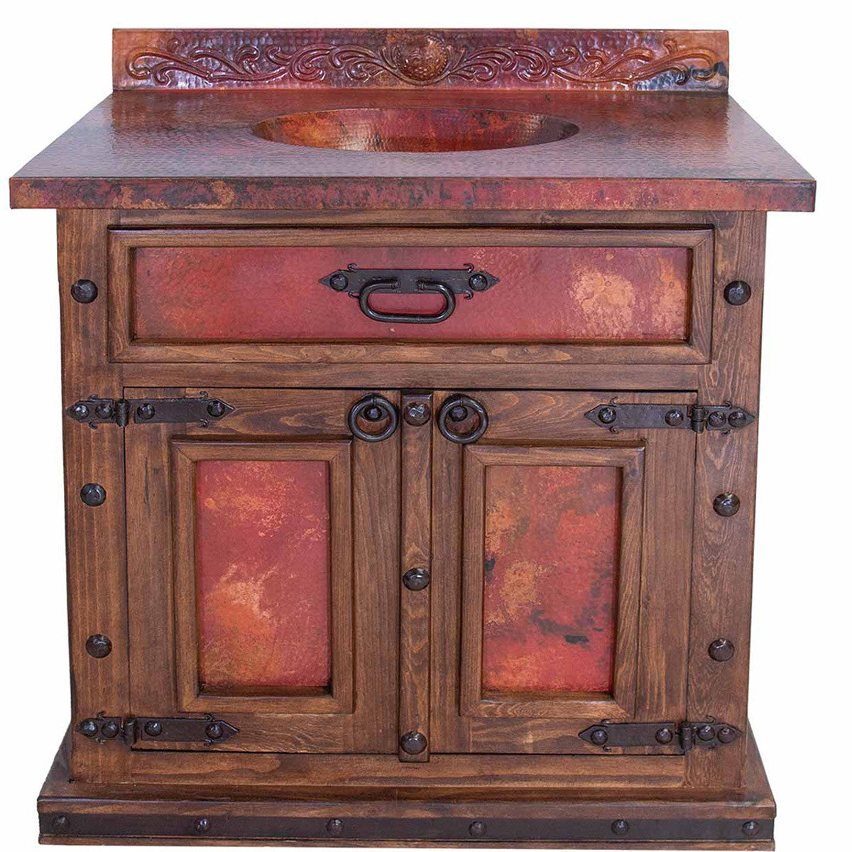 Crossroads Wood and Copper Vanity