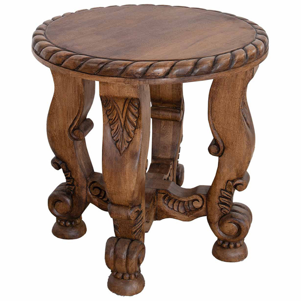Loretta Hand Carved End Table