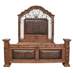 Monterrey Tooled Leather & Scrollwork Bed - King